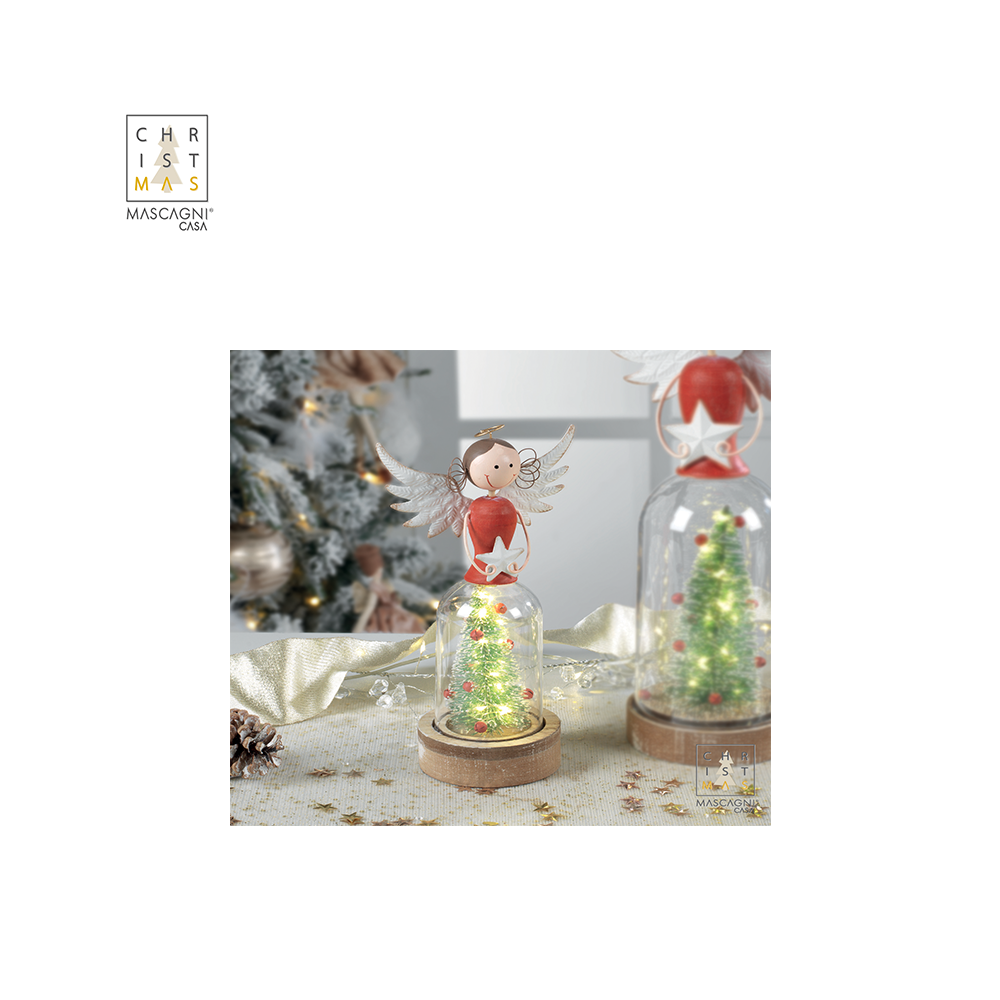 MASCAGNI - ANGELO LED IN LEGNO+ VETRO COL. ROSSO MASCAGNI - ANGELO LED IN LEGNO+ VETRO COL. ROSSO