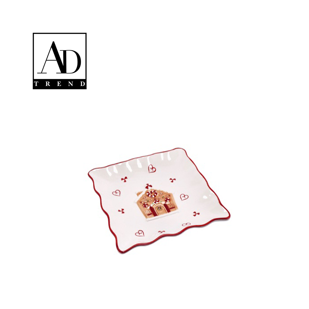 AD TREND - VASSOIO QUADRATO IN CERAMICA NATALIZIO L30 x P30 X H3 AD TREND - VASSOIO QUADRATO IN CERAMICA NATALIZIO L30 x P30 X H3