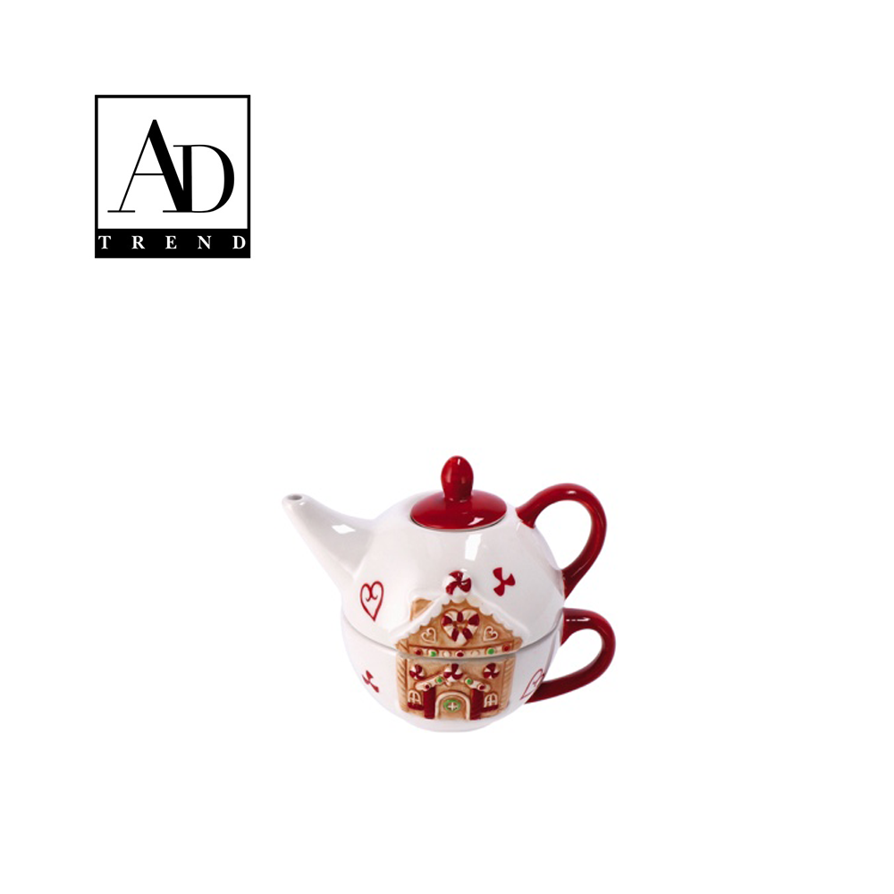AD TREND - TEIERA + TAZZA IN CERAMICA NATALIZIA AD TREND - TEIERA + TAZZA IN CERAMICA NATALIZIA