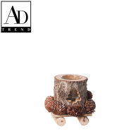 AD TREND - PORTA CANDELA NATALE IN LEGNO