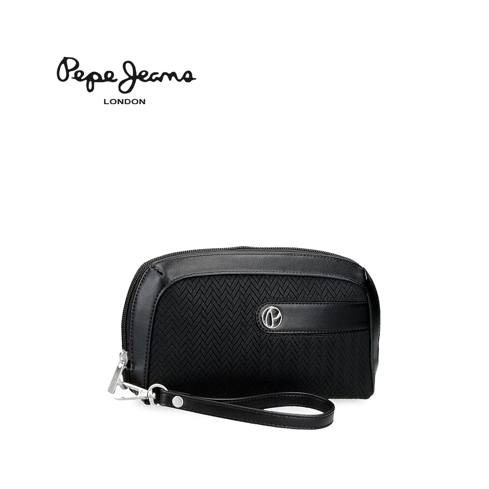 PEPE JEANS - BORSA A MANO CON MANIGLIA LATERALE DA POLSO "SPRIG" NERO PEPE JEANS - BORSA A MANO CON MANIGLIA LATERALE DA POLSO "SPRIG" NERO