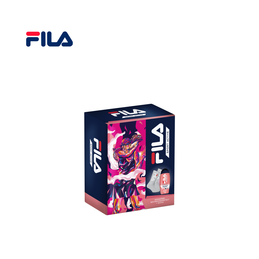 FILA - COFANETTO REGALO DONNA CALZINI + DOCCIA SHAMPOO REHYDRATE & PROTECT 250 ML FILA - COFANETTO REGALO DONNA CALZINI + DOCCIA SHAMPOO REHYDRATE & PROTECT 250 ML