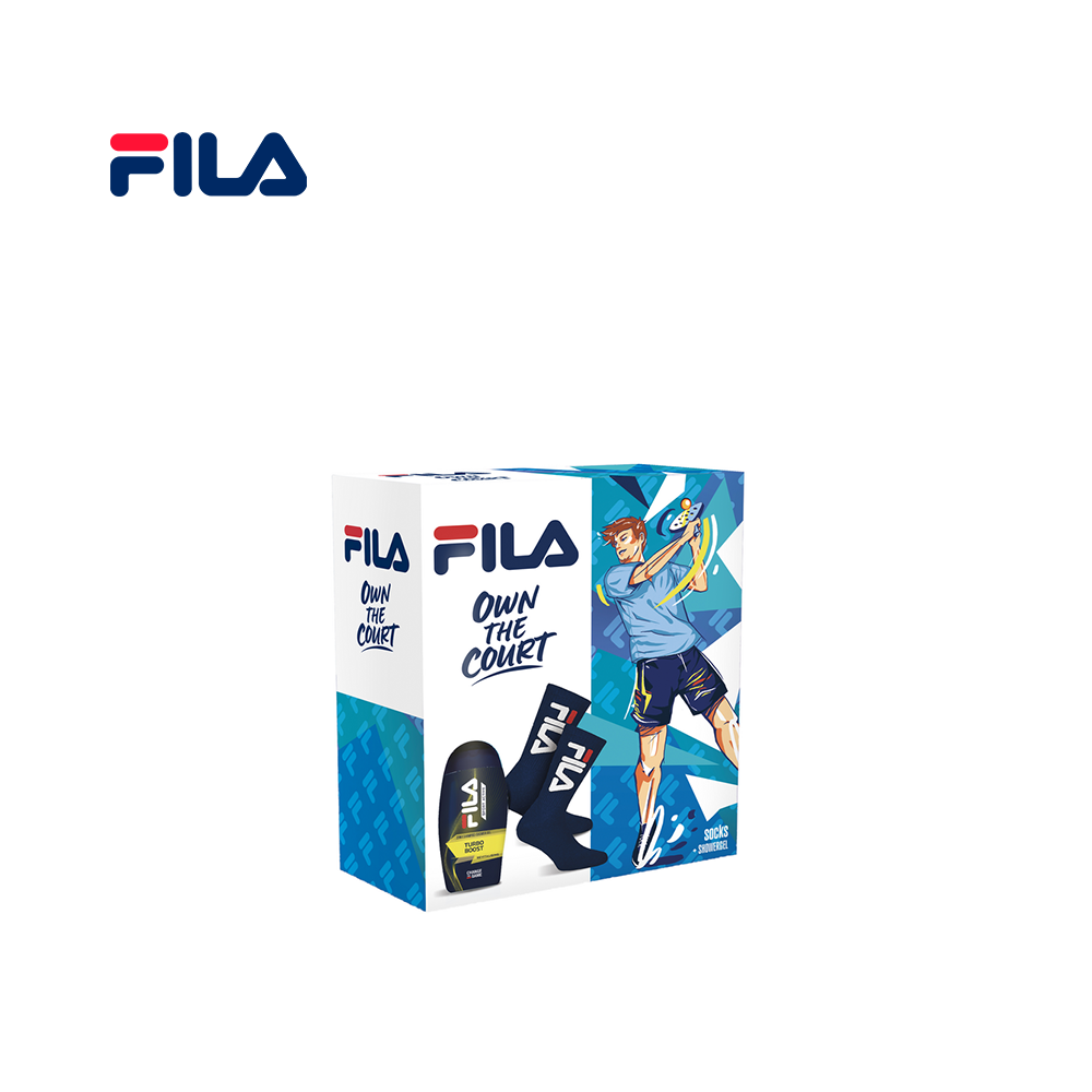 FILA - COFANETTO REGALO UOMO CALZINI + DOCCIA SHAMPOO TURBO BOOST 250 ML FILA - COFANETTO REGALO UOMO CALZINI + DOCCIA SHAMPOO TURBO BOOST 250 ML