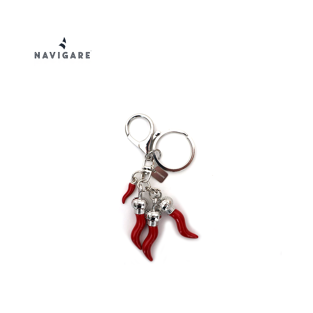 NAVIGARE DONNA PORTACHIAVI PORTAFORTUNA IN METALLO E STRASS