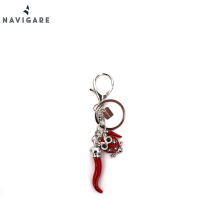 NAVIGARE DONNA PORTACHIAVI PORTAFORTUNA IN METALLO E STRASS