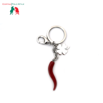 CORTINA POLO STYLE UNISEX PORTACHIAVI PORTAFORTUNA IN ACCIAIO