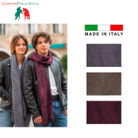 CORTINA POLO STYLE STOLA FOGLIA UNISEX CM 60x190 MADE IN ITALY