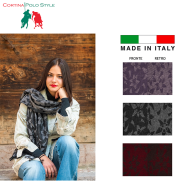 CORTINA POLO STYLE STOLA DONNA DOUBLE FACE JACQUARD CM 60x190 MADE IN ITALY