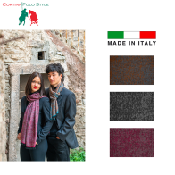 CORTINA POLO STYLE STOLA UNISEX JACQUARD CM 60x190 MADE IN ITALY