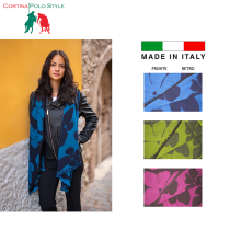 CORTINA POLO STYLE STOLA DONNA DOUBLE FACE JACQUARD CM 60x180 MADE IN ITALY