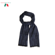 CORTINA POLO STYLE SCIARPA UOMO DOUBLE FACE JACQUARD CM 45x180 MADE IN ITALY
