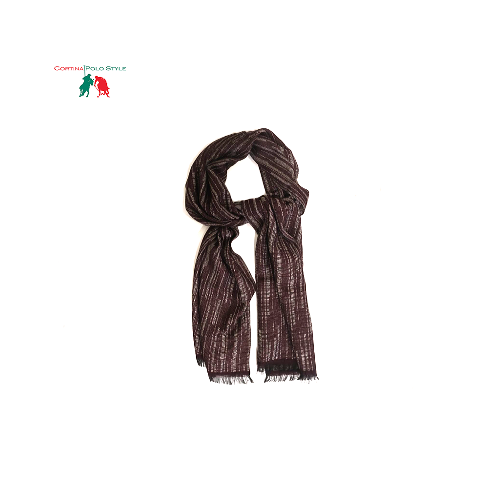 CORTINA POLO STYLE SCIARPA UOMO DOUBLE FACE JACQUARD CM 45x180 MADE IN ITALY