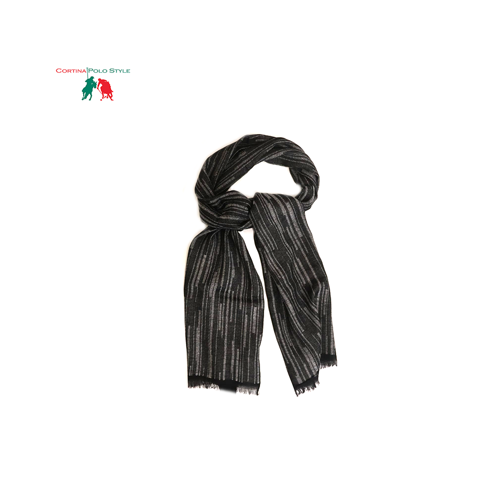 CORTINA POLO STYLE SCIARPA UOMO DOUBLE FACE JACQUARD CM 45x180 MADE IN ITALY