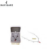 NAVIGARE COLLANA DONNA CON PENDENTI CUORI E CORNO IN SCATOLA OMAGGIO E SHOPPER GRIFFATE