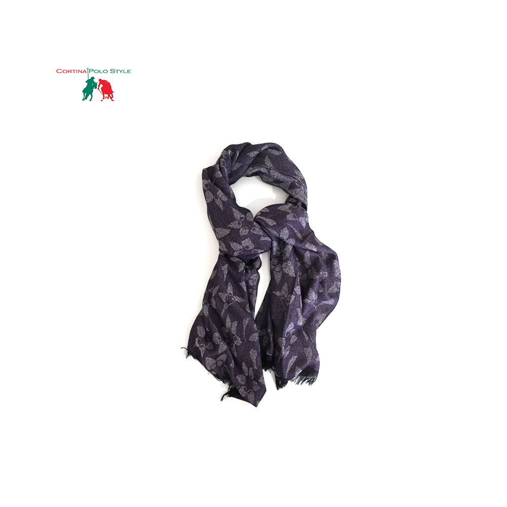 CORTINA POLO STYLE STOLA DONNA DOUBLE FACE JACQUARD CM 60x190 MADE IN ITALY