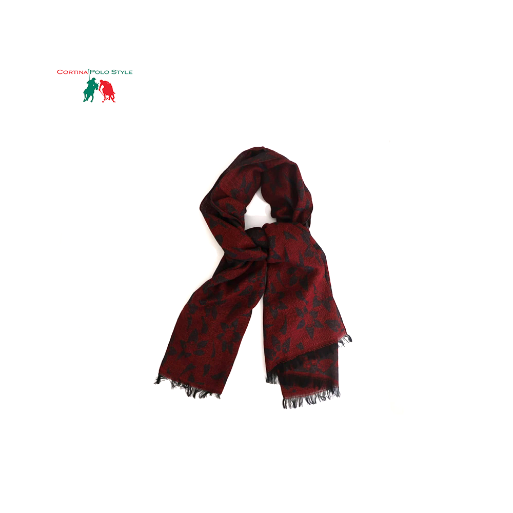 CORTINA POLO STYLE STOLA DONNA DOUBLE FACE JACQUARD CM 60x190 MADE IN ITALY