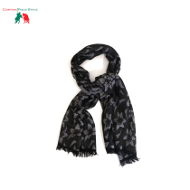 CORTINA POLO STYLE STOLA DONNA DOUBLE FACE JACQUARD CM 60x190 MADE IN ITALY