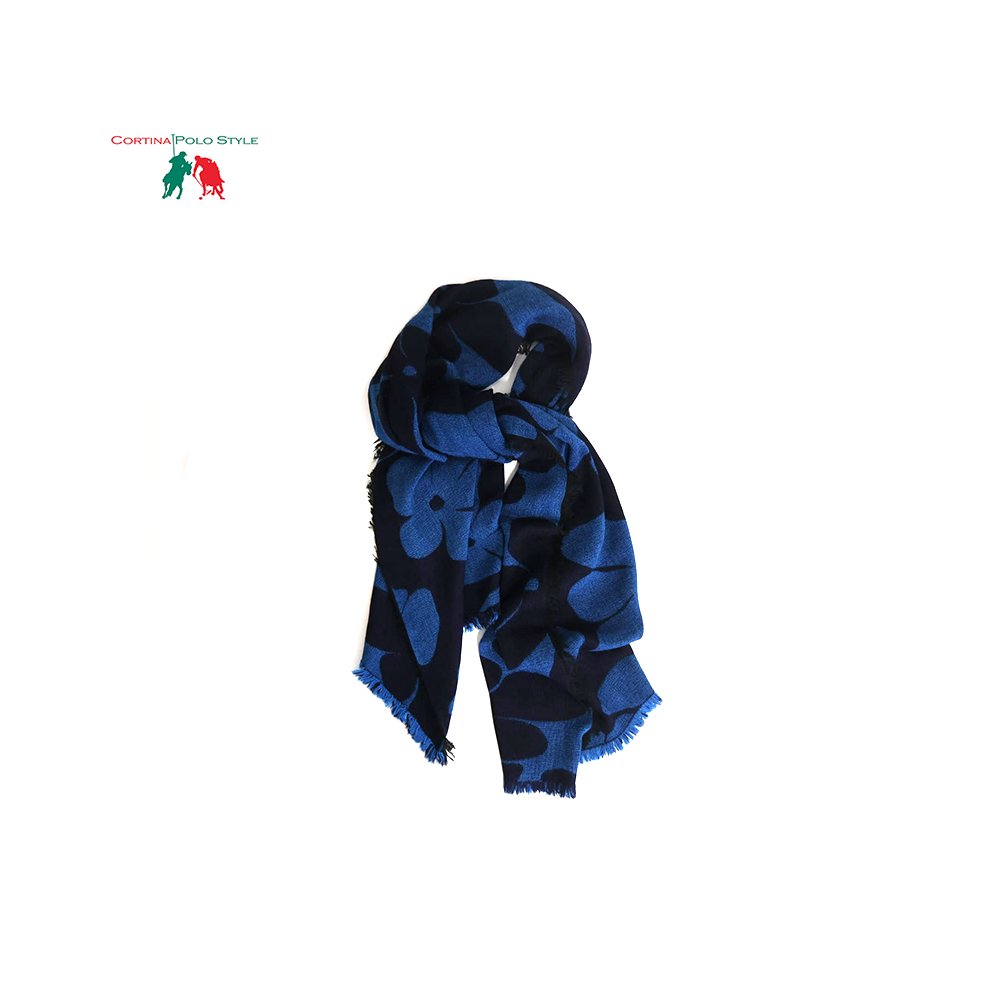 CORTINA POLO STYLE STOLA DONNA DOUBLE FACE JACQUARD CM 60x180 MADE IN ITALY
