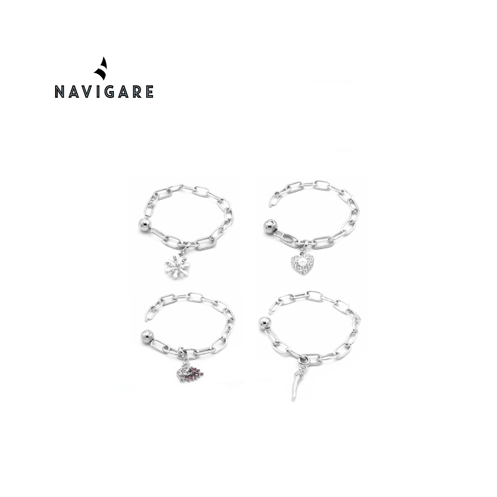 NAVIGARE BRACCIALE DONNA CON PENDENTE IN SCATOLA OMAGGIO E SHOPPER GRIFFATE