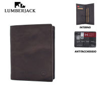 LUMBERJACK - PORTAFOGLIO UOMO VERTICALE IN PELLE